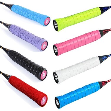 Tennis Racket Grip Tape, 8 Pieces in 3 Styles, Breathable and Quick-Drying tennis Handle grip tape ,Super Fits Tennis and Pickleball Grip Tape