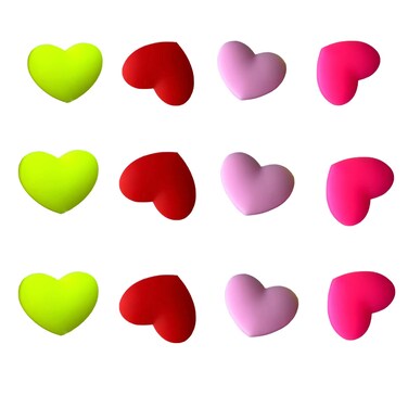KFZDCG 12 Pcs Tennis Racquet Dampeners, Silicone Tennis Racket Vibration Dampener Heart Shape Tennis Racket Damper Shock Absorber(4 Colors)