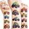 96PCS Monster Truck Temporary Tattoos for Kids - Super Cute Birthday Party Supplies, Favors, and Decorations - Fake Tattoos Stickers for Boys, School Rewards, and Gifts