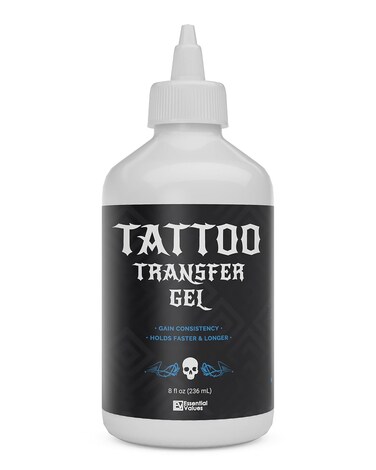 Tattoo Transfer Gel Solution (8 fl oz) Tattoo Stencil Gel For Sharp, Dark &amp; Clean Stencils - Tattoo Transfer Liquid Designed To Last All Day