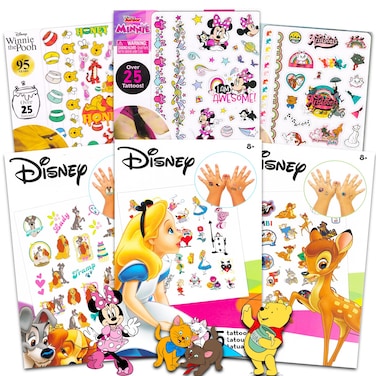 Disney Classics Girls Temporary Tattoos Bundle ~ 150+ Disney Tattoos for Girls Party Favors Decorations   Minnie Mouse, Aristocats, Alice in Wonderland, More!