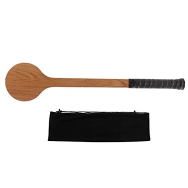 Entatial Wooden Spoon Tennis Pointer, Reliable Tennis Pointer Spoon Wood Tennis Sweet Pointer Trainer Racket Swing Practice Training Aid with Storage Bag for Tennis Trainer