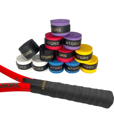 Tennis Grip Embossing Top Absorb Moisture Racquet Grip Tape Advanced Elasticity Anti-Slip Overgrip for Tennis Badminton Racquetball Grip Squash Racquet (Embossing-12 Colors)