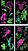 Premium Glow in the Dark Tattoos Glowing Temporary Tattoo Shimmer Gold Temporary Fake Jewelry Fluorescent Tattoos 4 Sheets