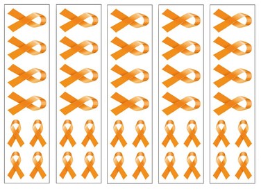 40 Orange Ribbon Temporary Tattoos: Multiple Sclerosis, Lupus, Leukemia Awareness Tattoo