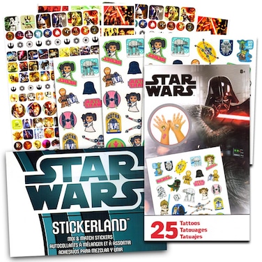 Star Wars Stickers &amp; Tattoos Party Favor Pack (275 Stickers &amp; 25 Temporary Tattoos)