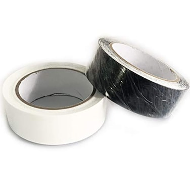 Powerti Tennis Racket Head Protection Tape 3.5cm Width Soft Tennis Racquet Guard Tape-Set of 2,Black and White CA
