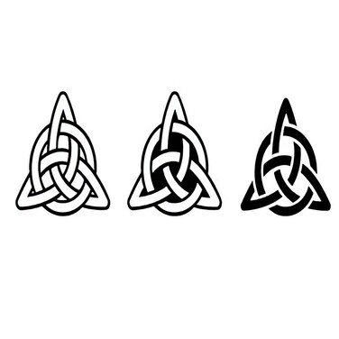Datewithshower Temporary Tattoos 6 Sheets Celtic Trinity Knot Die Cut Geometric Irish Design Stenci Tattoo Stickers for Adult Kids Women Men Arms Legs Chest Waist Neck 3.7 X Inch Triangle