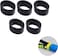 Junfamilee 5Pcs Black Tennis Racket Handle Rubber Ring Stretchy Tennis Racquet Band Overgrips, Tennis Racket Grips, Racquet Accessories