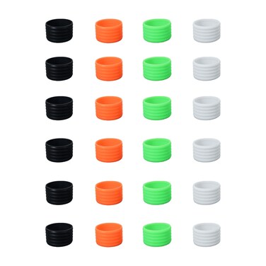 TTBellok 24 Pcs Silicone Tennis Racket Handle Grip Ring, Overgrip Durable Protector Fix Ring for Tennis Racket Equipment