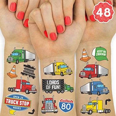 xo, Fetti Truck Car Party Temporary Tattoos - 48 Silver Foil Styles   Truck Birthday Party Supplies, Boys Pick Up Truck Party Favors, Car Temp Tats, Arts and Crafts