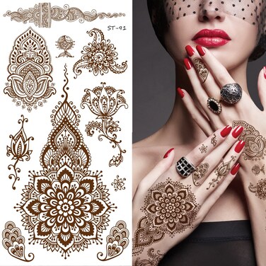 Supperb&Acirc;&reg; Temporary Tattoos - Inspired Mehndi Design Temporary Henna Tattoos II (Set of 2)