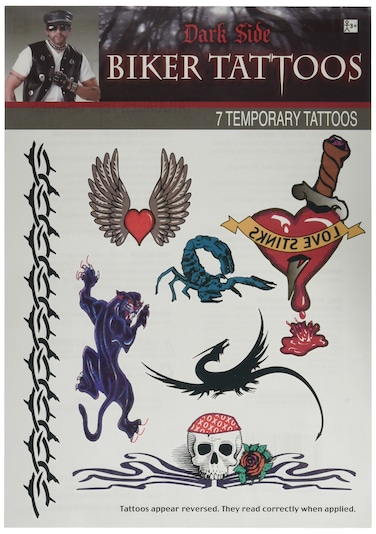 Forum Novelties Biker 2 Temporary Tattoos