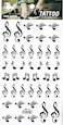 PP TATTOO 1 Sheet Musical notes words symbols Tattoos Body Art Stickers Color Flash Fake Waterproof Tattoo Stickers for Women Men