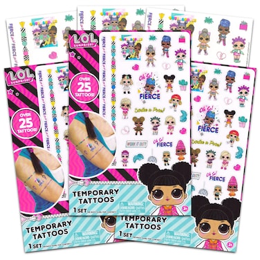 LOL Dolls Tattoos Bundle ~ 75 LOL Dolls Tattoos Temporary for Kids Party Favors   LOL Dolls Temporary Tattoos Party Supplies