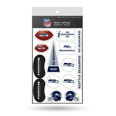 Rico Industries NFL Seattle Seahawks Die Cut Tattoo Variety Pack