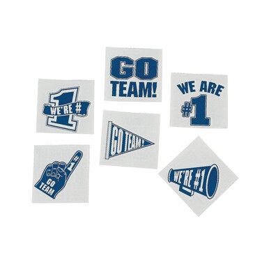 Fun Express Blue Go Team We are Number 1 Tattoos (Set of 72) School Spirit Supplies