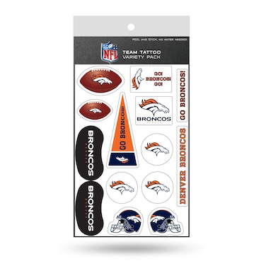 Rico Industries NFL Denver Broncos Die Cut Tattoo Variety Pack
