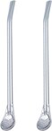 2Pcs Straw Spoon, Straw Spoon Long Handle Mixing Yerba Mate Stainless Steel Bombilla Filter Teaspoon for Party Espresso Machine Accessories