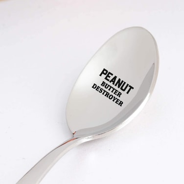 Birthday Gift for Dad - Peanut Butter Destroyer Spoon Gift for Men Women   Funny Gift Ideas for Mom Kids Son   Mothers Day Fathers Day Gift   Teenager Christmas Gift - 7 Inch Stainless Steel Spoon