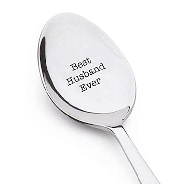 Best Husband Ever Gifts from Wife for Birthday Wedding Anniversary Engagement Valentines Day Special Unique Gift For Hubby -Engraved Stainless Steel spoon 7 inches