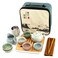 Ceramic Kungfu Tea Sets 12 Piece,Mini Protable Travel Tea Set With Tea Pot, 4x Tea Cups, Bamboo Tea Tray, Tea Canister, Travel Bag  Asian Tea Set Suitable for Office, Picnic, Home, BusinessTrip
