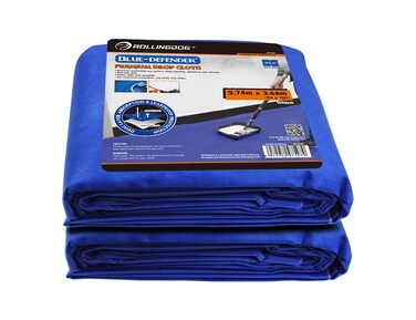 ROLLINGDOG Paint Drop Cloth - Heavy Duty and Reusable Paint Drop Cloth for Painting,Furniture &amp; Floor Protection(Size 9 x 12 Ft - Pack of 2)
