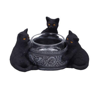 Nemesis Now Familiar Trio Tea Light Holder, Black, 10cm