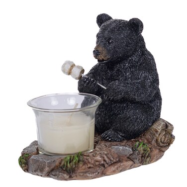 Pine Ridge Black Bear Marshmallow Tea Light Candle Holder, Longer Burning Candles Gift for Women and Men, Candle Holders for Table Centerpiece Home Decor