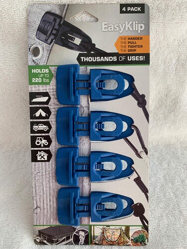 EasyKlip 4104 220lbs Midi 4104 Tarp Clip, 4-Pack, Blue
