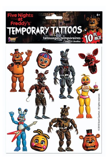 Rubie's Forum Five Nights at Freddy's Temporary Tattoo Sheet