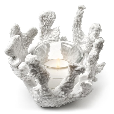 Abbott Collection Coral Tea Light Holder, White