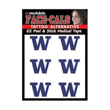 Wincraft NCAA Washington Huskies Face Tattoos, Team Colors, One Size