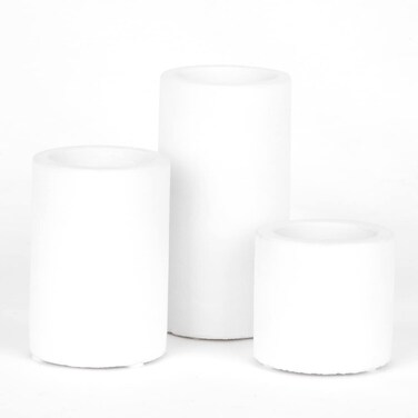 Koyal Wholesale Ceramic Tealight &amp; Taper Candle Holders, Matte White Candle Taper Holder Set of 3
