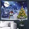 Merry Christmas Tree Tapestry,Wall Hanging Snowman Tapestry Background, Xmas New Year Winter Party Backdrop for Living Party Outdoor Winter Holiday, Birthday and Room Wall Decor (60X40" , Christmas