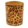 OSALADI Glass Candle Holder Tealight Stand Cup Fragrance Warmer Leopard Print Candlestick Holder Desktop Centerpiece for Home Wedding Decor