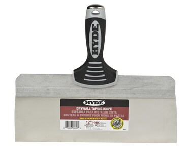 Hyde Tools 09343 12-Inch Pro Stainless Steel Taping Knife with Extruded Back, Blue