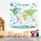 BASHOM TP-001 Animal World Map Tapestry Poster for Kids Educational learning Wall Hanging for Bedroom Living Room Nursery Dorm Home Decor 60&#39;&#39;x50&#39;&#39;(150x130cm)