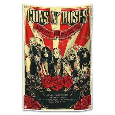 OrLtL American Hard Rock Band Tapestry With 4 Brass Lock Buckles, Club,Bedroom, Man Cave (KH-7)