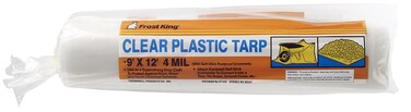 Frost King P912G Clear Plastic Drop Cloth, Tarp-Strength, with Grommets, 9'. Wide x 12'. Long x 4 Mil. Thick