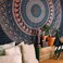 Marubhumi Hippy Mandala Bohemian Tapestries, Indian Dorm Decor, Psychedelic Tapestry Wall Hanging Ethnic Decorative Tapestry (Neavy Blue Tarquish, 85 x 90 Inches)