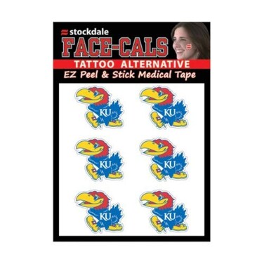 Wincraft NCAA Kansas Jayhawks Face Tattoos, Team Colors, One Size