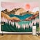 ARFBEAR Mountain Tapestry Forest Tree Popular Wall Hanging Tapestry Nature Landscape Green and Brown Beach Blanket(Medium-59 x 59 in)
