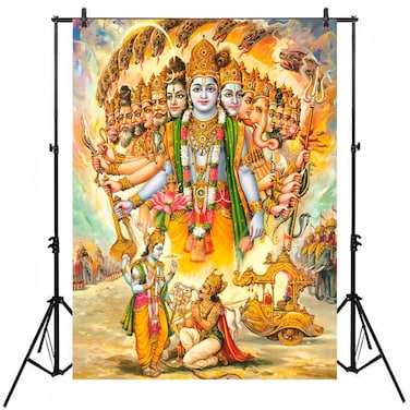 Smiler Indian Traditional Religious Art Lord Krishna Poster Backdrop 5x7 God Krishna Backdrop Tapestry Room Wall Decor