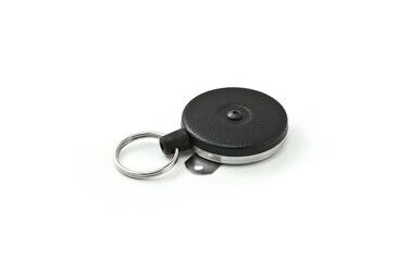KEY-BAK Industrial Retractable Reel with 48" Kevlar Cord, Steel Bracket Back, Black Front, Split Ring