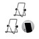 Dicrey Tablet Stand Portable Monitor Stand Adjustable for Mobile Phone PC Tablet Stand Bracket Base Fixed (Black) 2 Pcs