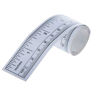 1Pc White Self-Adhesive Measuring Tape, Double Scale Stick on Workbench Ruler, Sticky Tape Measure for Work Bench, Saw Table, Drafting Table, 36",Tape Measures&iuml;&frac14;&OElig;Measuring and Layout Tools