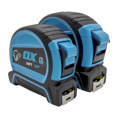 Ox Tools Tape Measure 16-Foot &amp; 25-Foot Auto Locking Measuring Tape, Auto Locking Mechanism, Tough Shock Proof Casing &amp; Smooth Retrieval OX-T432301