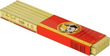 US Tape 55170 Rhino Fiberglass Folding Ruler 15mm x 2m Euro-type; mms on front, 16ths on back