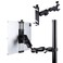 Aluminum Dual Arm Tablet Mount with Super Clamp for Rails 0.5'' to 2'' in Diameter, Side Mount Tablet Holder for Mic Stand, Compatible with iPad Pro 12.9 Air Mini, Galaxy Tab, 4.7-12.9" Tablets